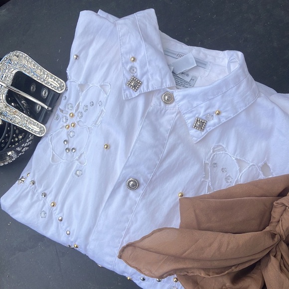 Vintage Beaded Western Metallic Star Snap Shirt - Picture 15 of 15